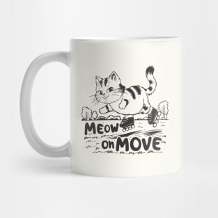 Cute Cat Rollerblading Summer Gift Mug